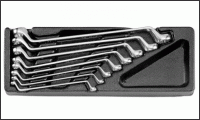IK-DW70080C, Набор накидных изогнутых ключей в ложементе, 8 предметов