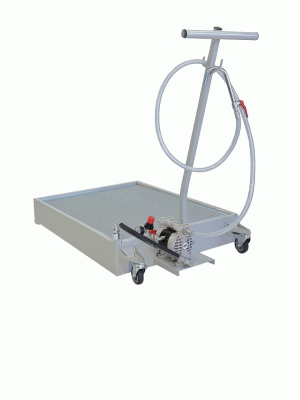 Подкатная ванна для слива масла и антифриза 90 л. с мембранным насосом для откачки, GARTEC (Италия)