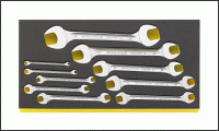 TCS WT 10/10, 6-32 мм, Набор метрических рожковых ключей на вкладыше TCS для тележки № 13217