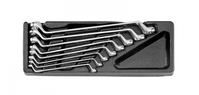 IK-DW70080C, Набор накидных изогнутых ключей в ложементе, 8 предметов