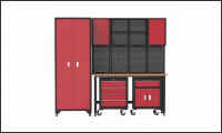 05.088.142, Комплект производственной мебели с набором инструментов из 107-ми предметов, цвет красный