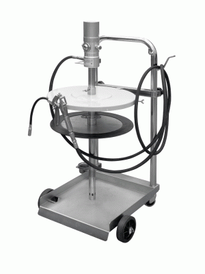 Пневматический солидолонагнетатель 60:1 на тележке, для бочек 200 кг крышка 400мм, GARTEC (Италия)